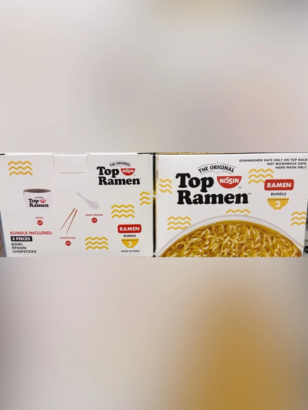Top ramen bowl with chopstick and spoon - set of 4